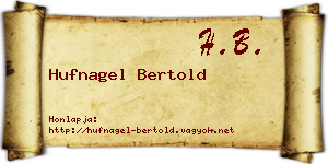 Hufnagel Bertold névjegykártya